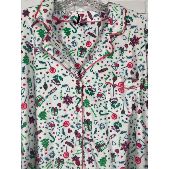 Christmas Pajama Top By Kensie Womens Size XL 100% Polyester Festive Print - Picture 3 of 6